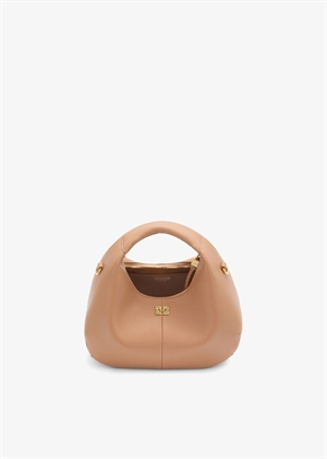 Hobo mini grained bag Tawny Birch C1040004 Ganni 